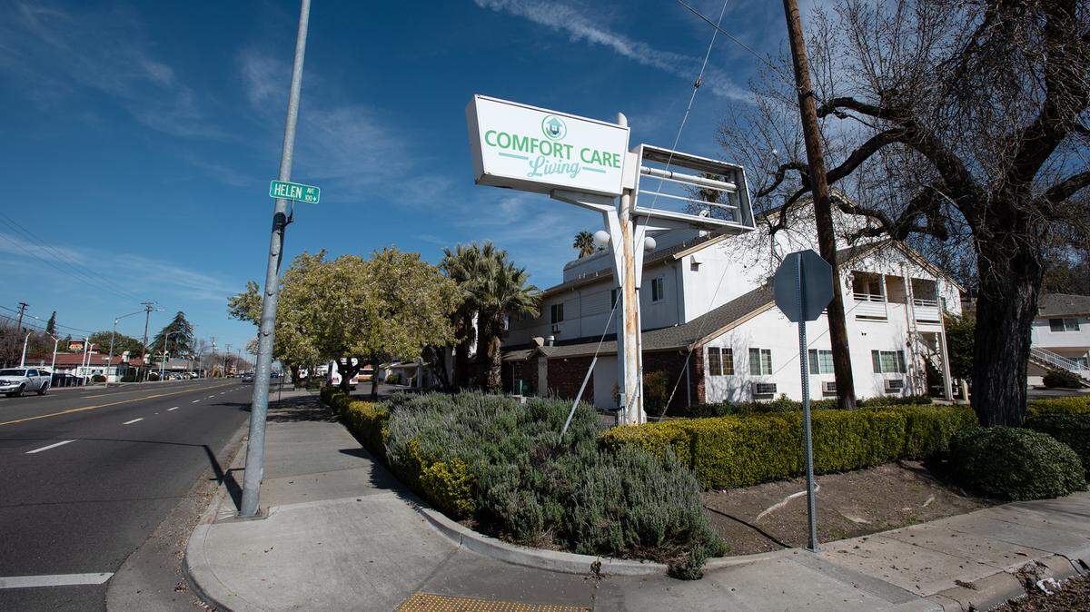 Former site of Stacie’s Chalet assisted living facility, and once longtime home of the Sundial Lodge, on McHenry Ave in Modesto, Calif., Thursday, March 2, 2023.