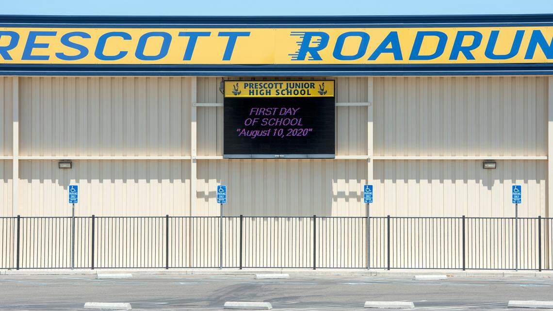 Prescott Junior High School in Modesto, Calif., on Wednesday, July 15, 2020.