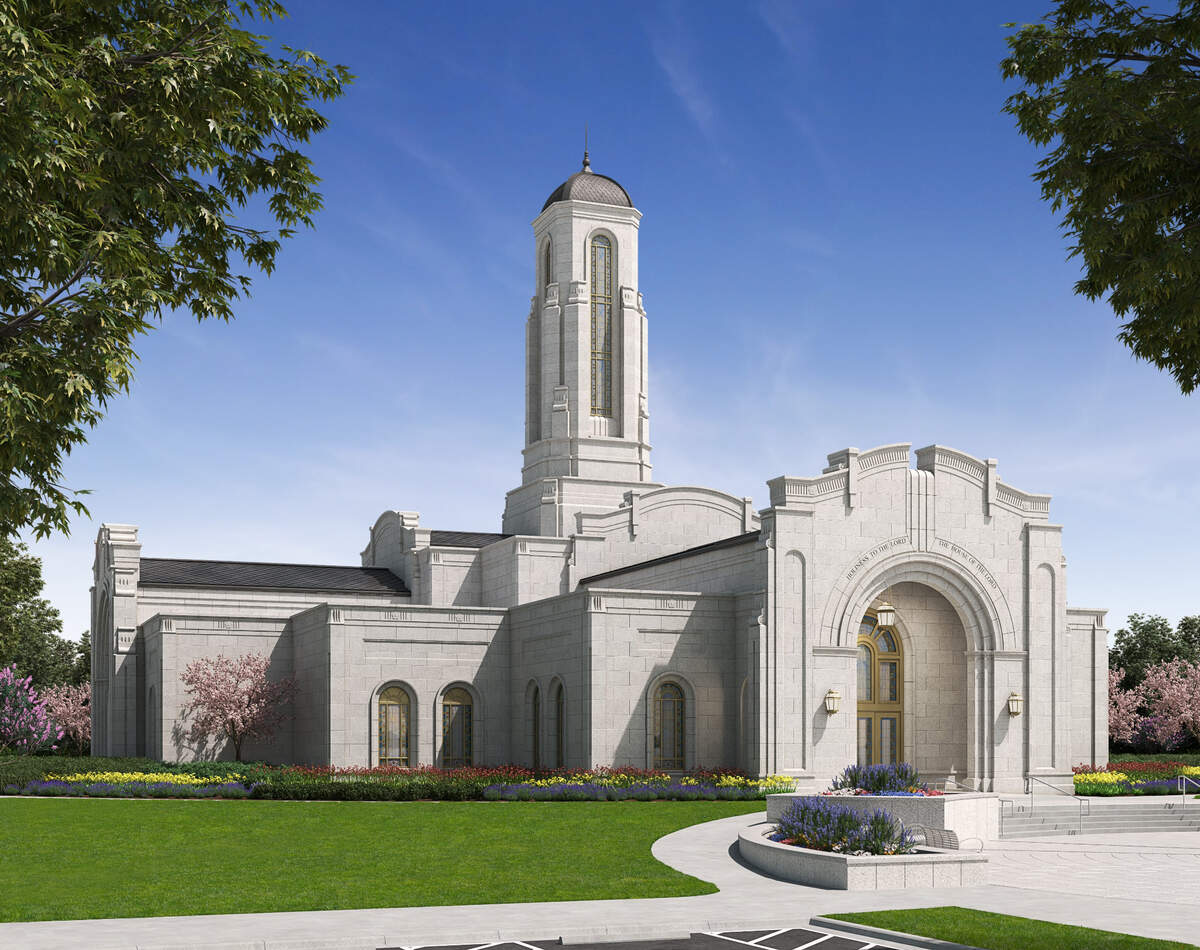 A rendering of the Modesto California Temple.