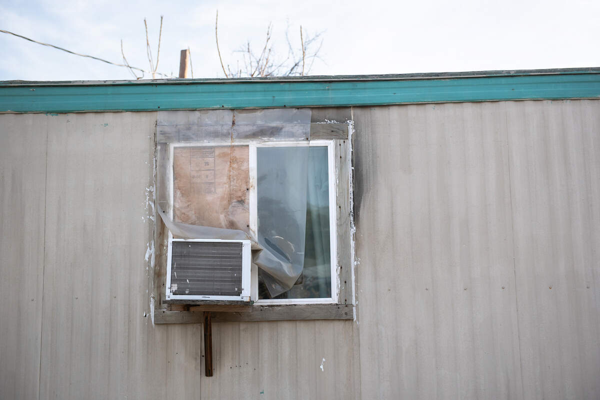 The mobile home of Gustavo Lopez was damaged after an electrical fire in 2018. Photographed at Lazy Wheels mobile home park in Ceres, Calif., Friday, Dec. 23, 2022.