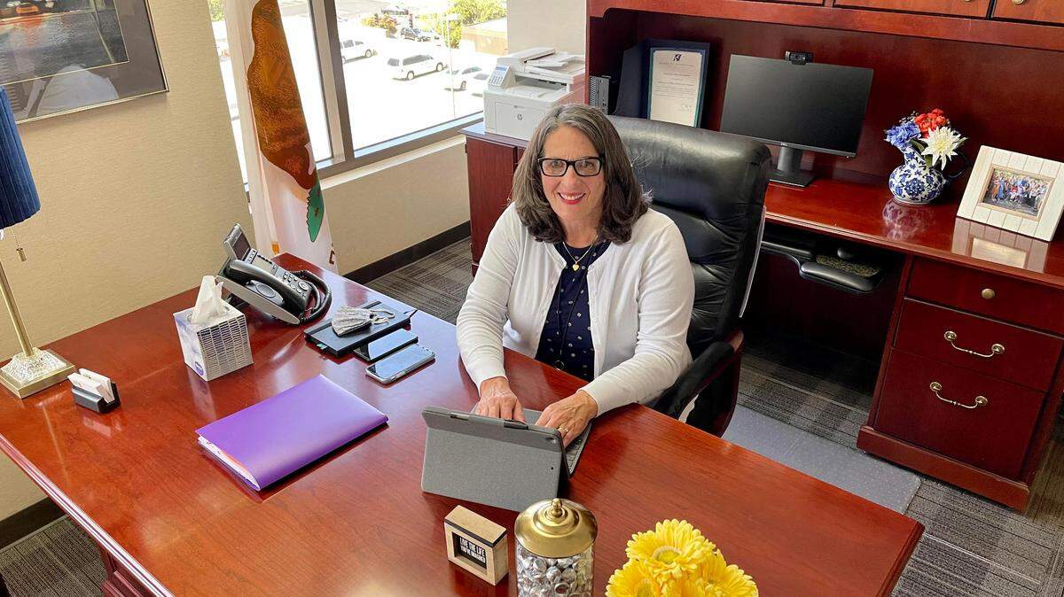 Modesto Mayor Sue Zwhalen in her Tenth Street Place office on Wednesday, March 24, 2021.