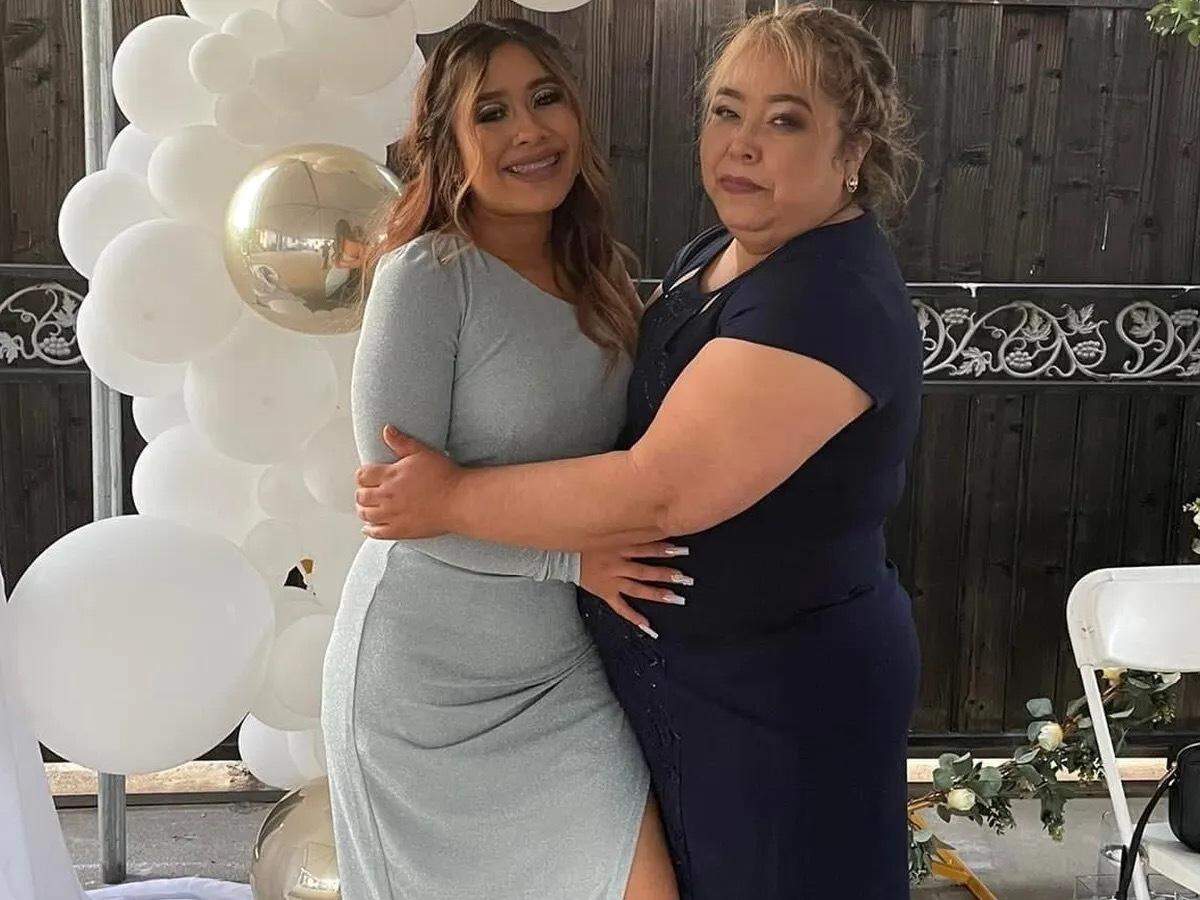 Fabiola Gonzalez, left, and her mother, Silvia Nuñez, pose for a family photo. The two were identified by relatives as victims in a triple homicide in Modesto on May 28, 2026.