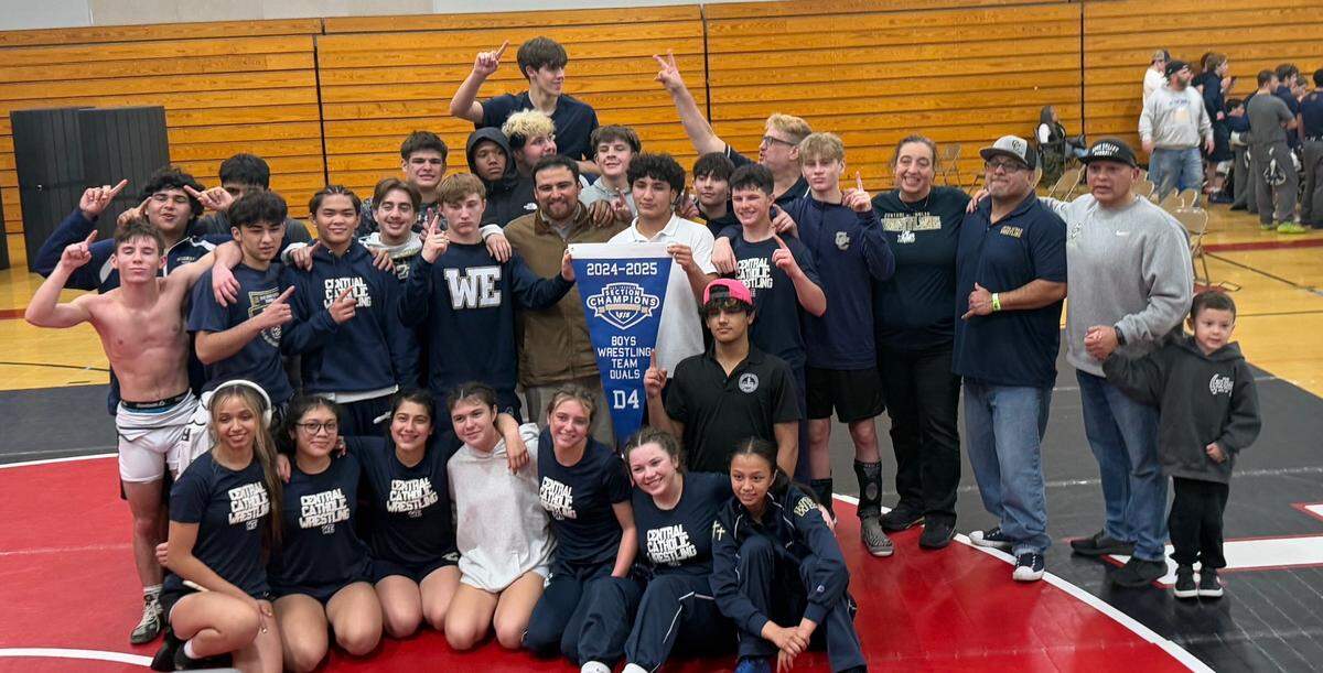 The Central Catholic boys and girls wrestling teams participated in the Sac-Joaquin Section Team Duals at Lincoln High School in Stockton, Calif. on Saturday, Feb. 1, 2025. The boys earned a blue banner and the girls finished as runners up.