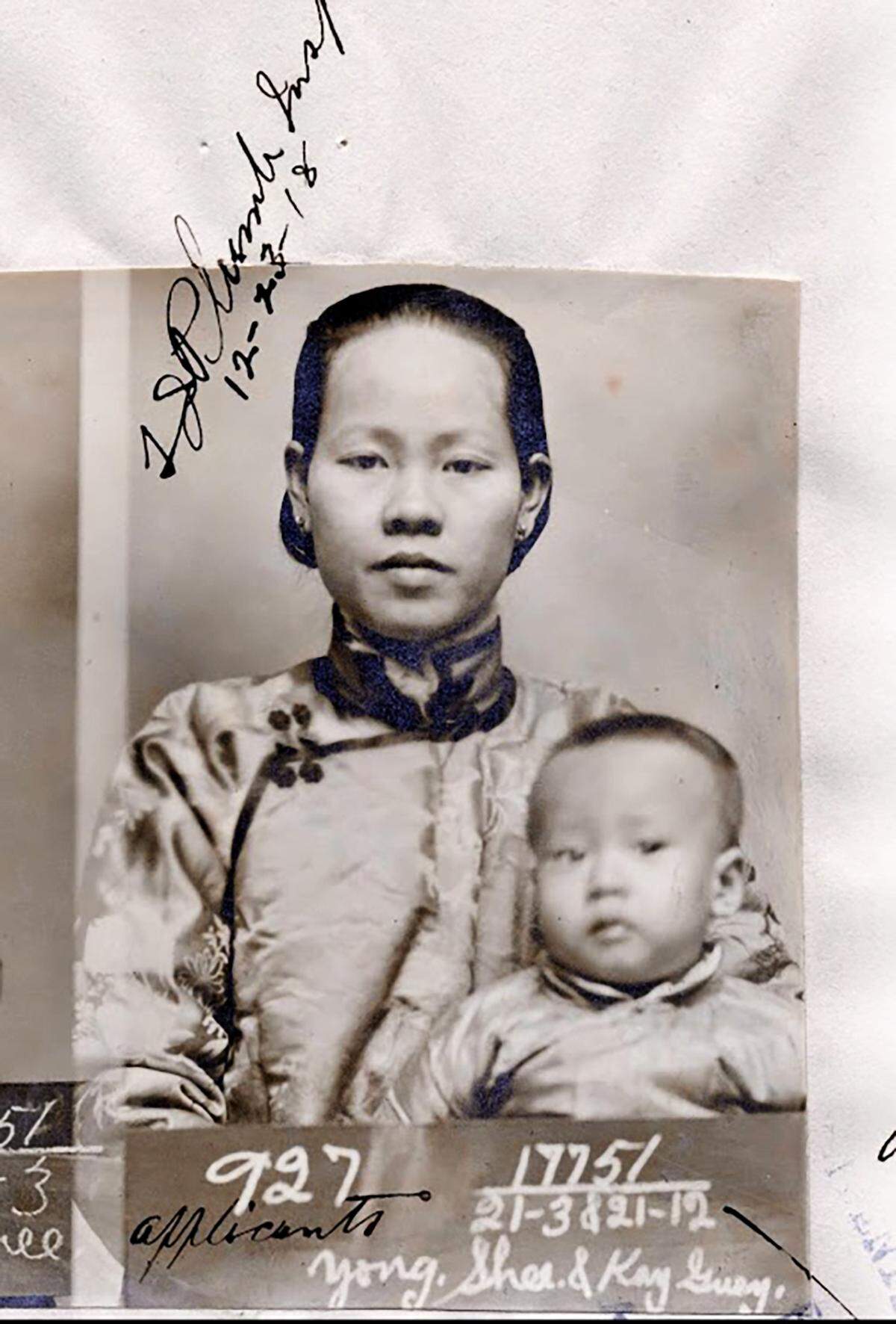 Richard Mar with mother Yung Shee Mar, his father Louie Mar’s second wife, in 1918.