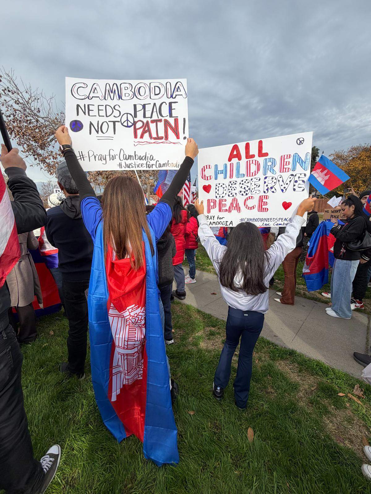 A peace rally for Cambodians was held at the Victory Park in Stockton on Dec. 21, 2025.