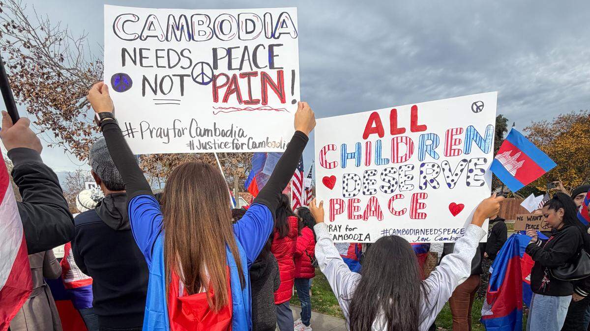 A peace rally for Cambodians was held at the Victory Park in Stockton on Dec. 21, 2025.