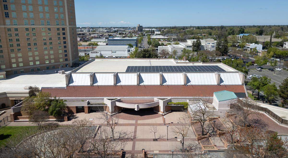 Modesto Centre Plaza and the DoubleTree Hotel in Modesto, Thursday, April 4, 2025. 