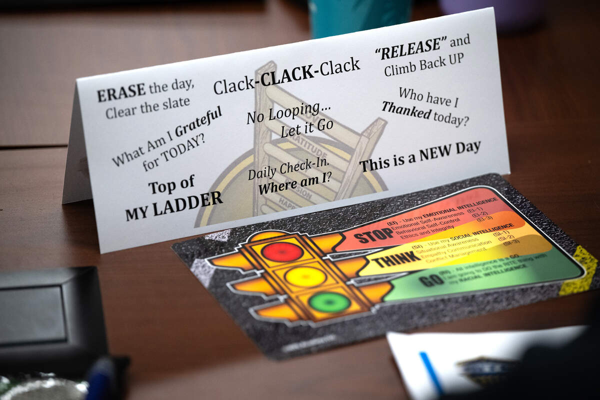 RITE Academy materials used in emotional intelligence training at the Stanislaus County Sheriff’s Training Center in Modesto, Thursday, Aug. 14, 2025.