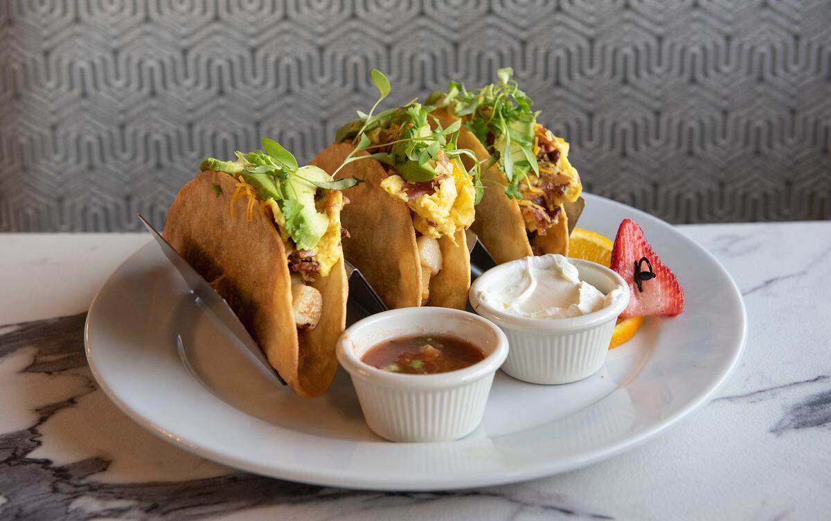 Breakfast tacos at The Secret Garden restaurant in Modesto, Calif., on Thursday, May 19, 2022.