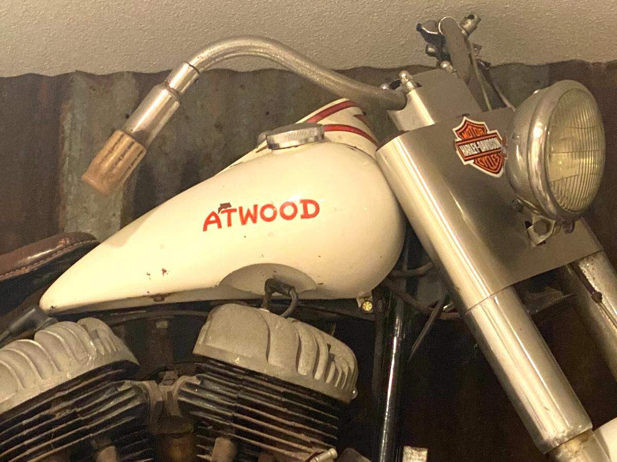 Modesto’s Fred Atwood in the 1940s built this motorcycle, now displayed in an Airbnb rental 100 miles away in Shingle Springs, Calif.