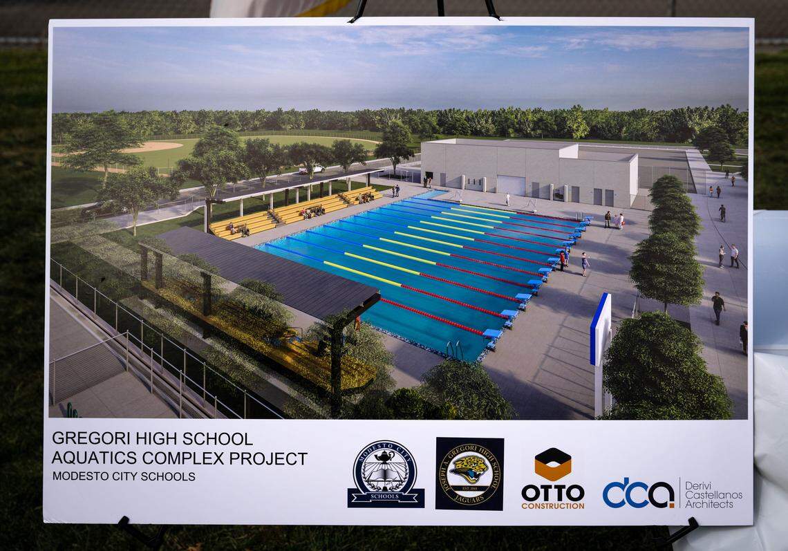 Architectural drawing of the new aquatic complex at Gregori High School in Salida, Wednesday, Oct. 1 2025. 