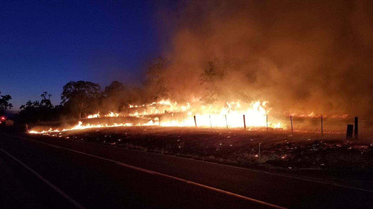 The Aero Fire burning in Calaveras County was reported to be at 5,245 acres and 20% contained as of Tuesday morning.