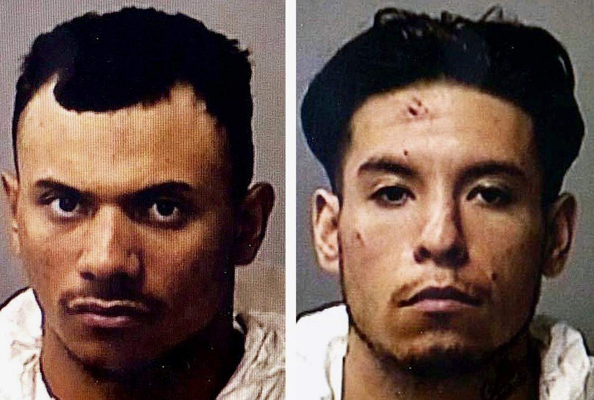 Antonio Gazo, 22, left, of Daly City, and Rodney Quiros, 24, of San Francisco, were booked into Stanislaus County Jail on Saturday, June 15, 2019, on multiple charges including homicide and attempted homicide, tied to he crash on 14th and D streets that killed two people at a taco truck.
