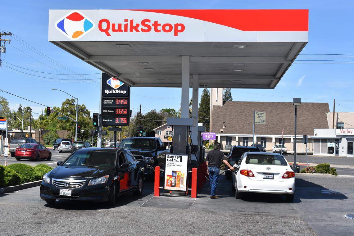 A couple of QuikStop locations, including this one at La Loma Avenue and Burney Street, had the lowest gas prices in Modesto on Sunday, April 14, 2019.