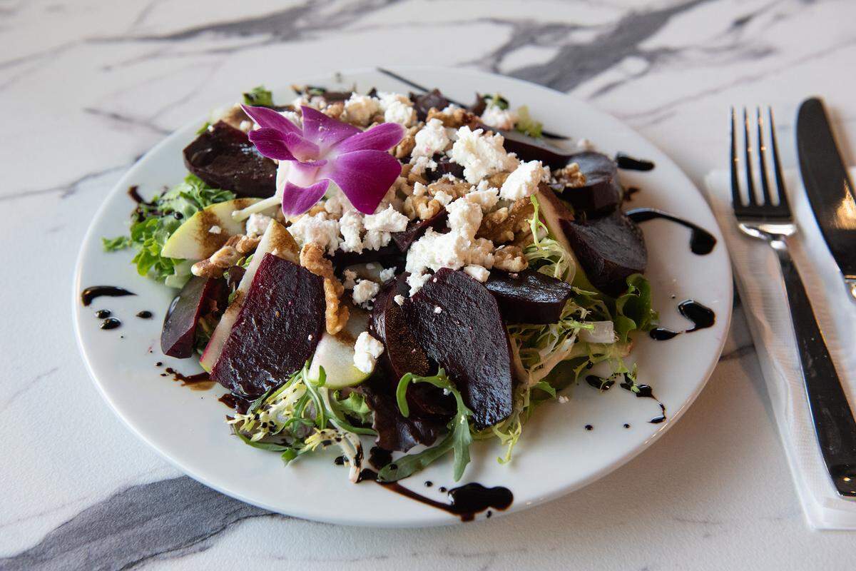Beet salad at The Secret Garden restaurant in Modesto, Calif., on Thursday, May 19, 2022.