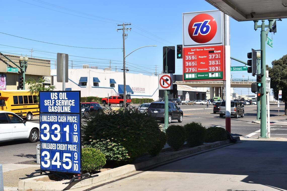 The 76 station at Ninth and O streets in downtown Modesto sells its own brand of gas and also has two pumps of U.S. Oil regular unleaded.