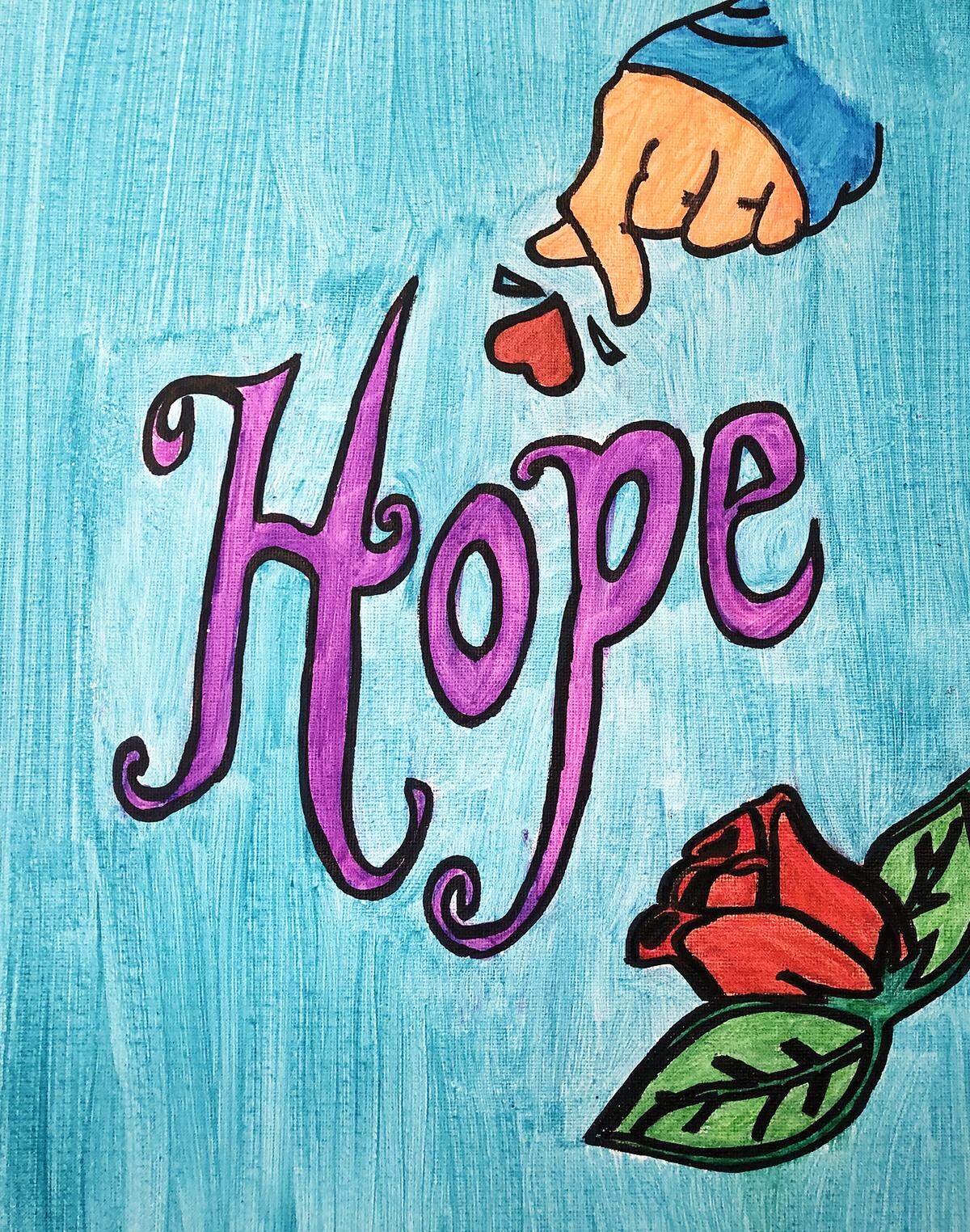 Artwork, part of art therapy, from the pregnant and teen refugees at Bethany Christian Services in Modesto, Jan. 24, 2020.