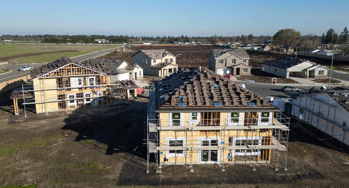 New home construction in north Stockton, Wednesday, Jan. 8, 2024.