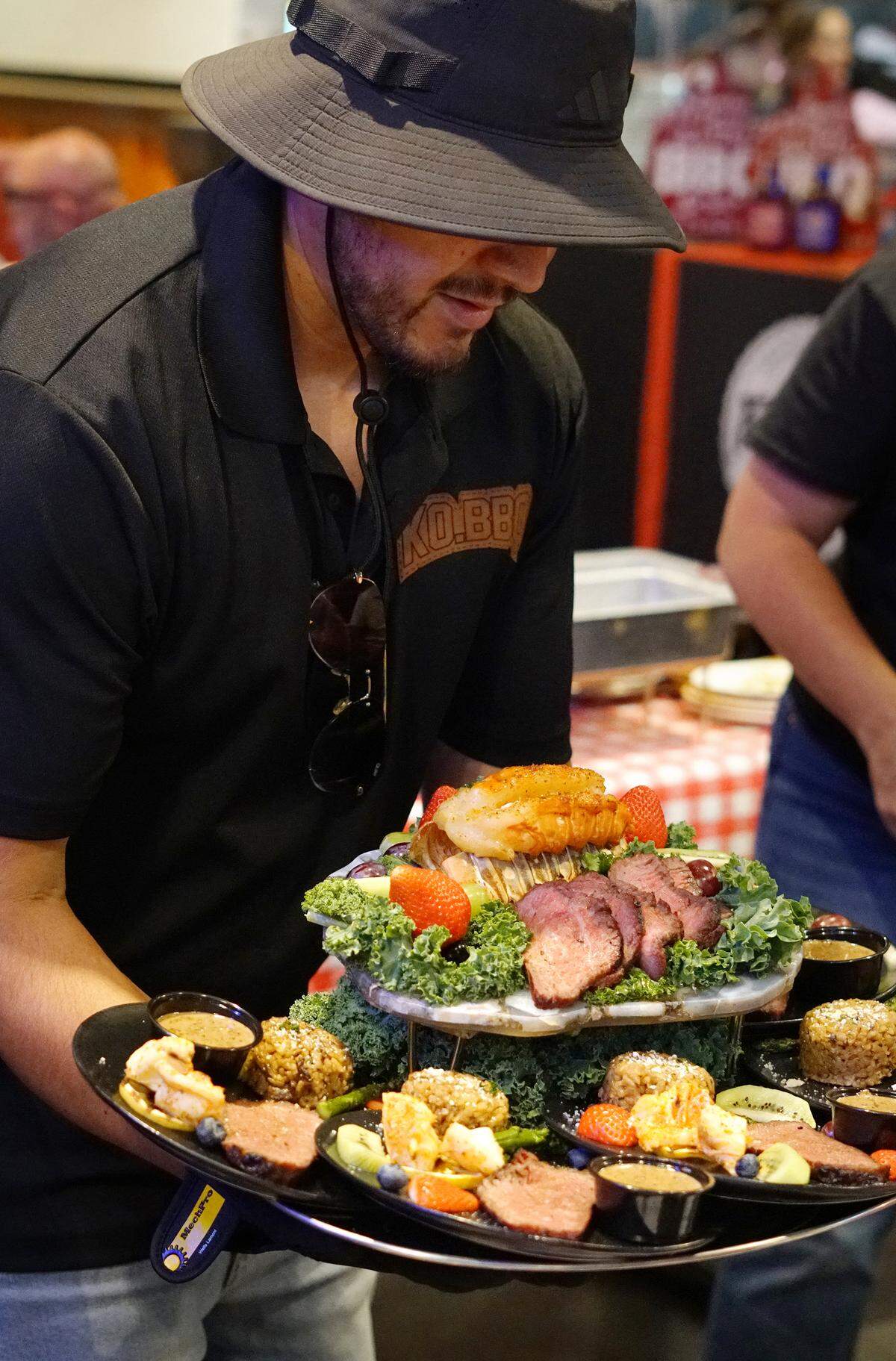 KO.BBQ’s Wild Card dish at the competition at Famous Dave’s restaurant in Modesto on  Saturday, Sept. 6, 2025, included tri-tip and lobster.