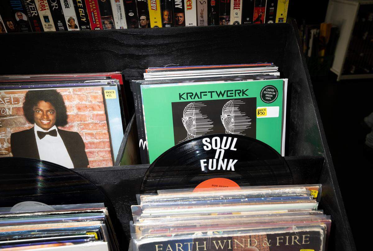 Vinyl records for sale at Broken Records in Modesto, Friday Aug. 22, 2025.