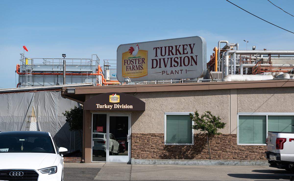 Foster Farms turkey processing plant in Turlock, Calif., on Tuesday, June 7, 2022.  