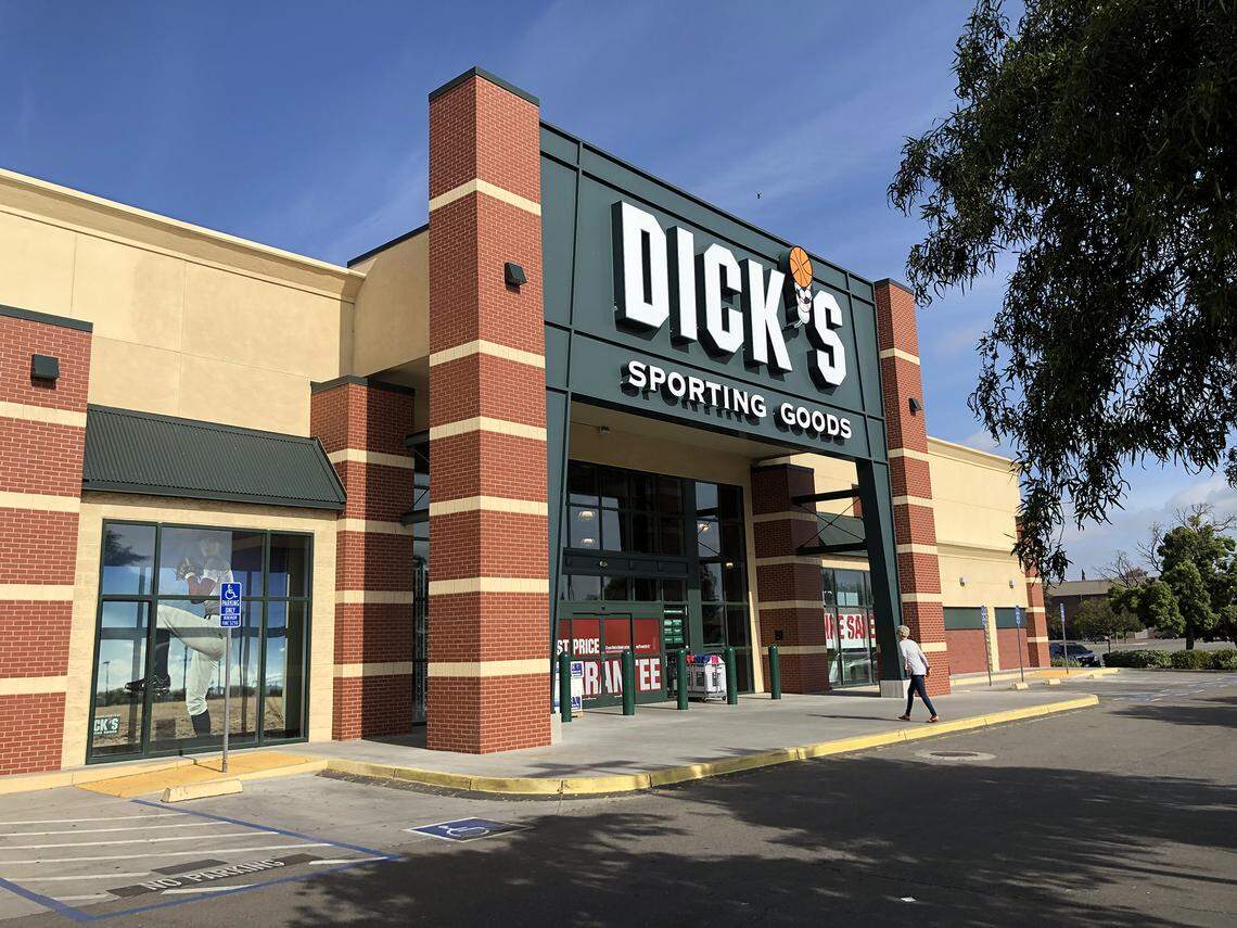 Dick’s Sporting Goods on Dale road in Modesto, Calif. is pictured on Tuesday morning April 30, 2019.