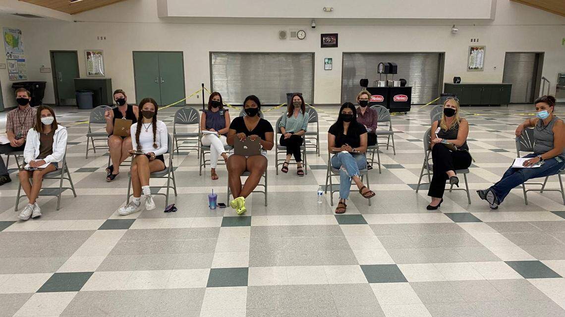 Students at Pitman High School participate in a forum to give input on Turlock Unified School District’s dress code.