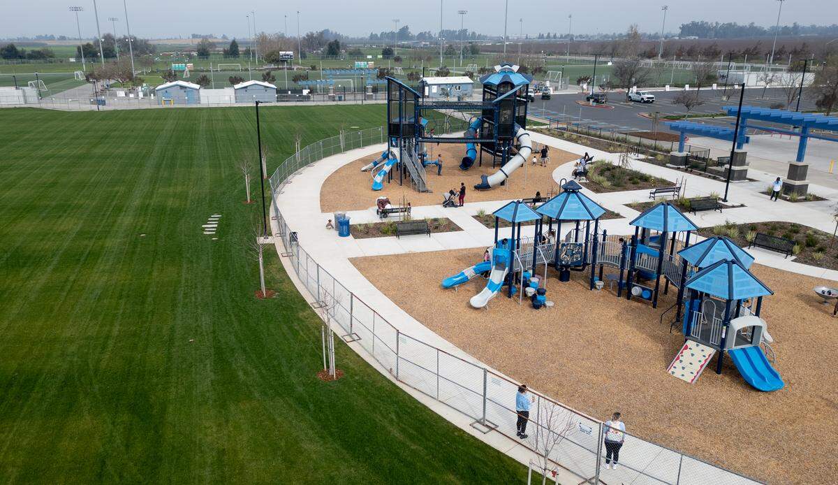 Mary E. Grogan Park will be open daily from 6 a.m. to 10 p.m., and includes more than 500 parking spaces. City officials have asked residents to stay off the newly planted grass while it grows.