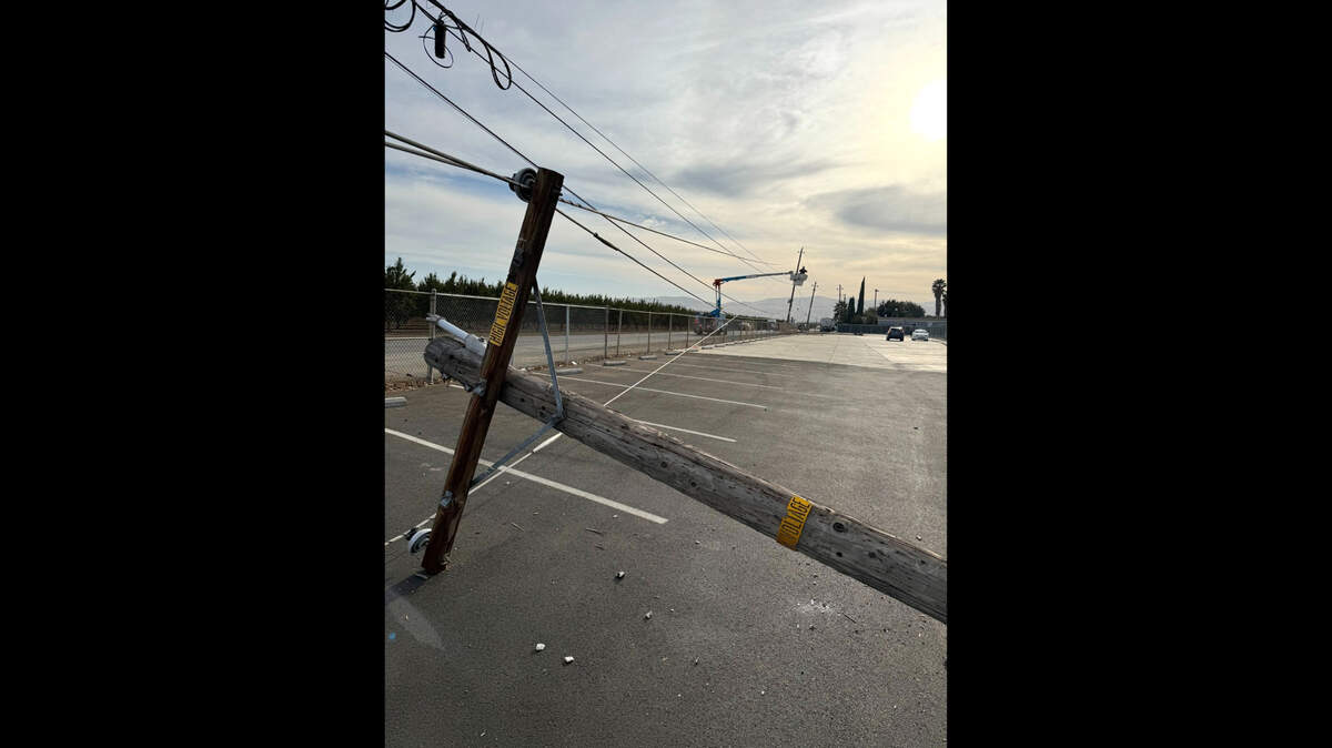 Downed power lines in the parking lot of Grayson Elementary School in Westley.