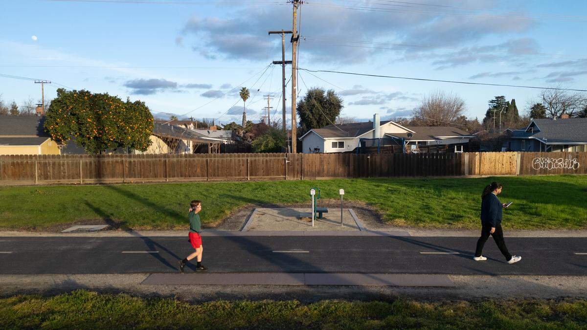 Virginia Corridor Trail near Woodrow Avenue in Modesto, Calif., Tuesday, Jan. 23, 2024.