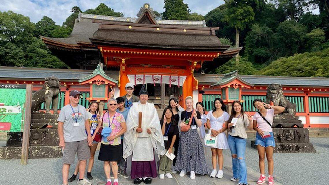 High school students from Modesto visiting Sister City Kurume, Japan during an exchange program in summer 2023.