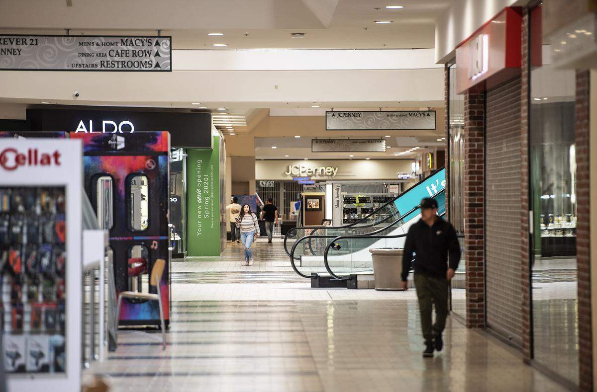 Stores have closed at Vintage Faire Mall due to the threat of the coronavirus in Modesto, Calif., on Friday, March 20, 2020.