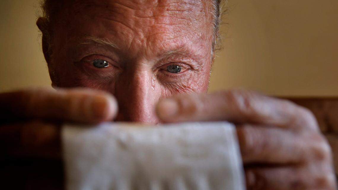 George Souliotes, 72, tears up thinking of those who got him released from prison after nearly 17 years behind bars. His family and the Northern California Innocence Project worked for a decade to have his triple-murder arson conviction and life sentence overturned in 2013.