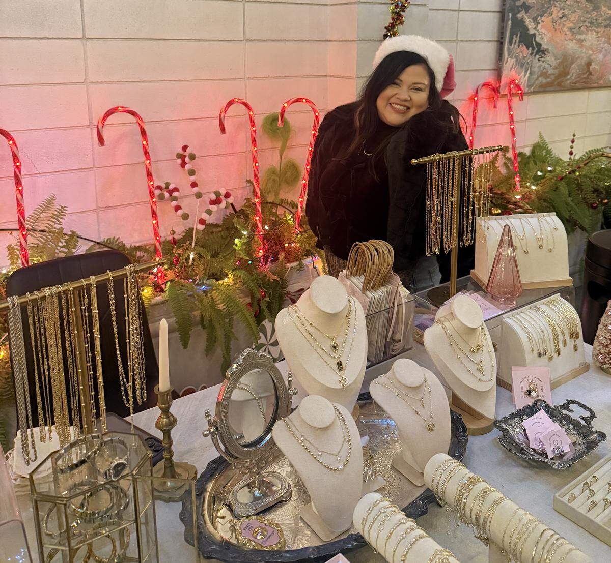 Ella Rose Shop owner Erika Pena sells her handcrafted jewelry at markets including DoMo First Fridays.