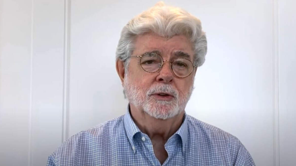 George Lucas appears in a birthday video for Modesto Junior College.