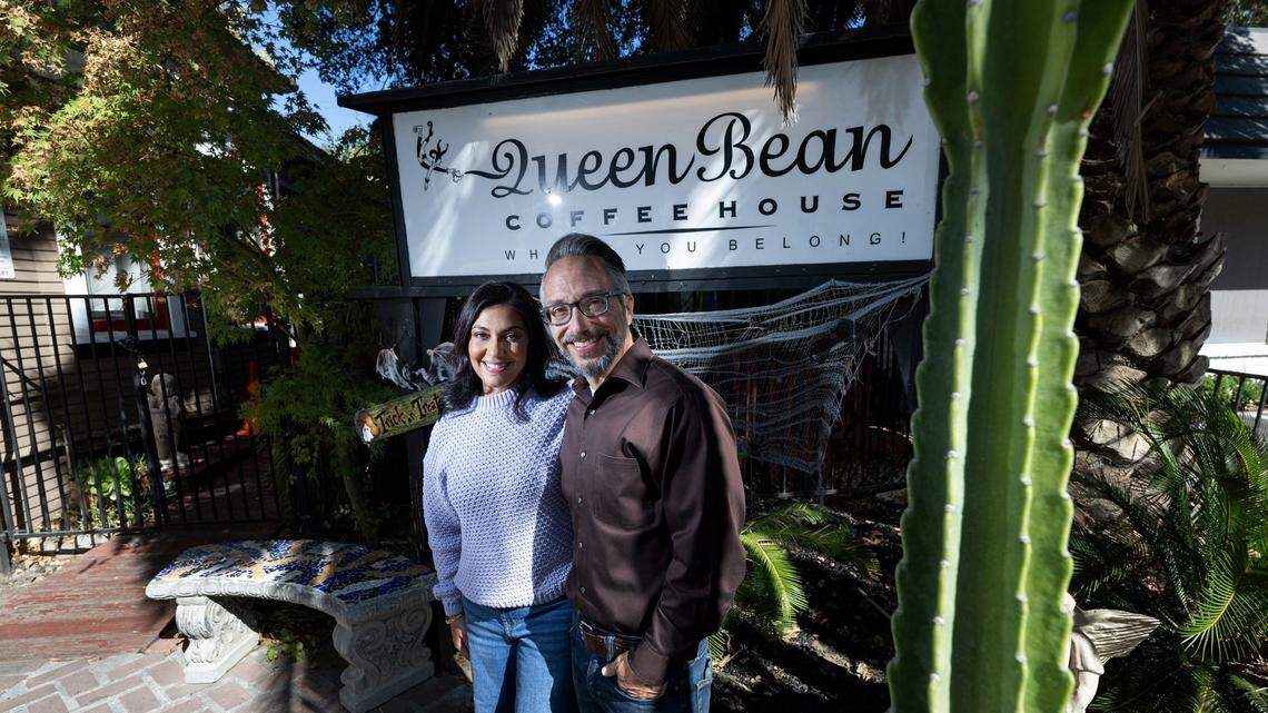 The Dungeon Crawl will be at the Queen Bean in downtown Modesto. Pictured are owners Ruhi Sheikh and Sam Pierstorff at the coffeehouse in 2024.