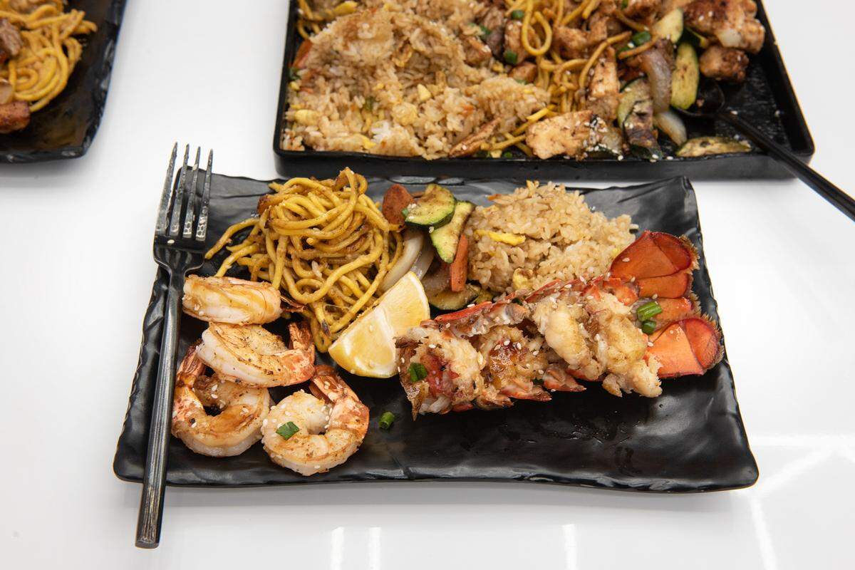 The LBC combo feeds two people at Mexihanas Hibachi Grill in J Street in Modesto, Calif., Thursday, Dec. 8, 2022.
