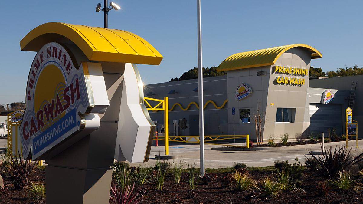 (JOAN BARNETT LEE / jlee@modbee.com) - The new Prime Shine Car Wash is close to opening on McHenry Avenue at Morris Avenue in Modesto. Pictured on Monday afternoon (01-31-11).