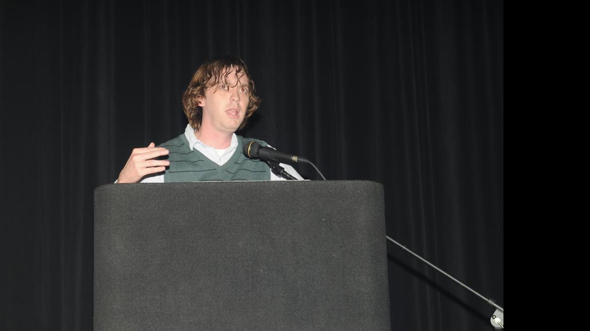 
Math teacher Michael Bartlett was part of a quartet of teachers explaining the Common Core State Standards at a parents meeting in 2013.
