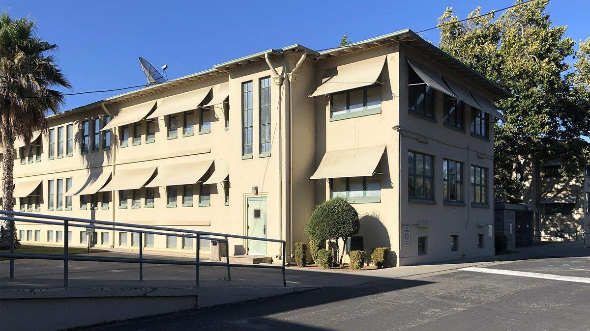 One of the two buildings the county is proposing to use as a temporary homeless shelter is pictured Friday August 3, 2018 at the government complex on Scenic Drive in Modesto, Calif.