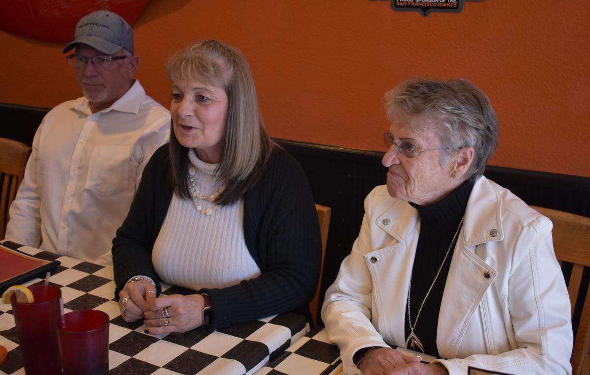 Lee Ann Bergwerff sits between her husband, Bill, and her mother, Connie Van Vliet, during a family lunch at Shorty’s Sports Pub & Grill in Escalon on Sunday, Nov. 24, 2019.