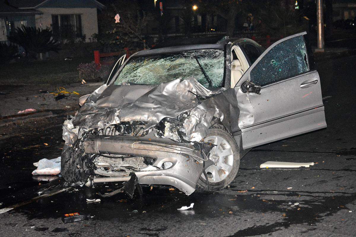 The scene of a DUI crash that took the lives of Megan and Sherri Cooley on Nov. 29, 2017 at Tully and Rumble roads in Modesto