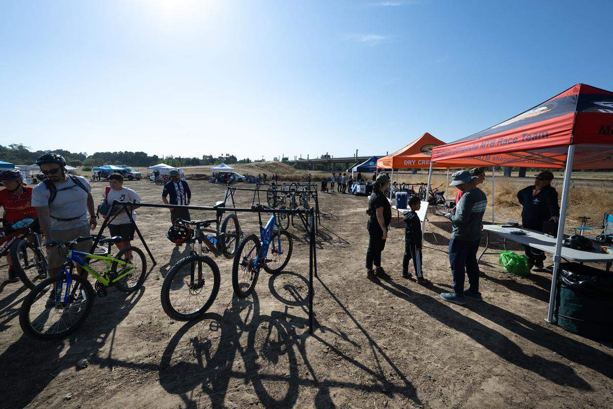 Bike clubs offer bike tours of Gateway Park during Modesto RecFest in Modesto, Calif., Saturday, Oct. 21, 2023.