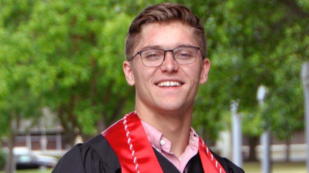 Tyler Schripsema, 23, of Modesto died after an apparent swimming accident on Sunday May 27, 2018, during the Lightning in a Bottle music festival at Lake San Antonio.  Schripsema is pictured at his graduation ceremony at Stanislaus State University in Turlock on Thursday, May 24, 2018.