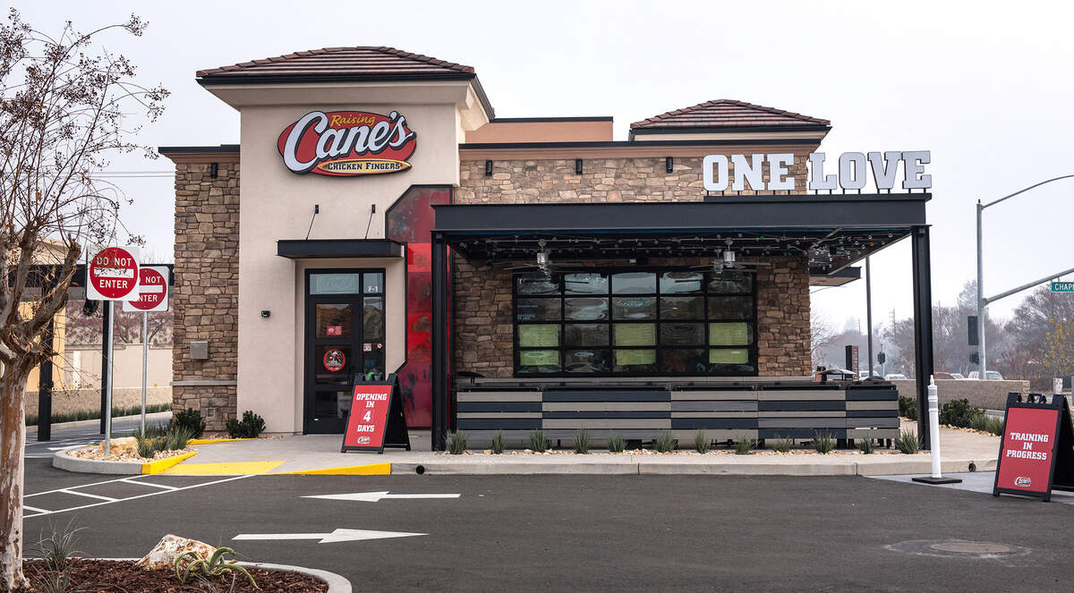 Raising Cane’s Chicken Fingers restaurant in Modesto, Calif., Friday, Dec. 16, 2022.
