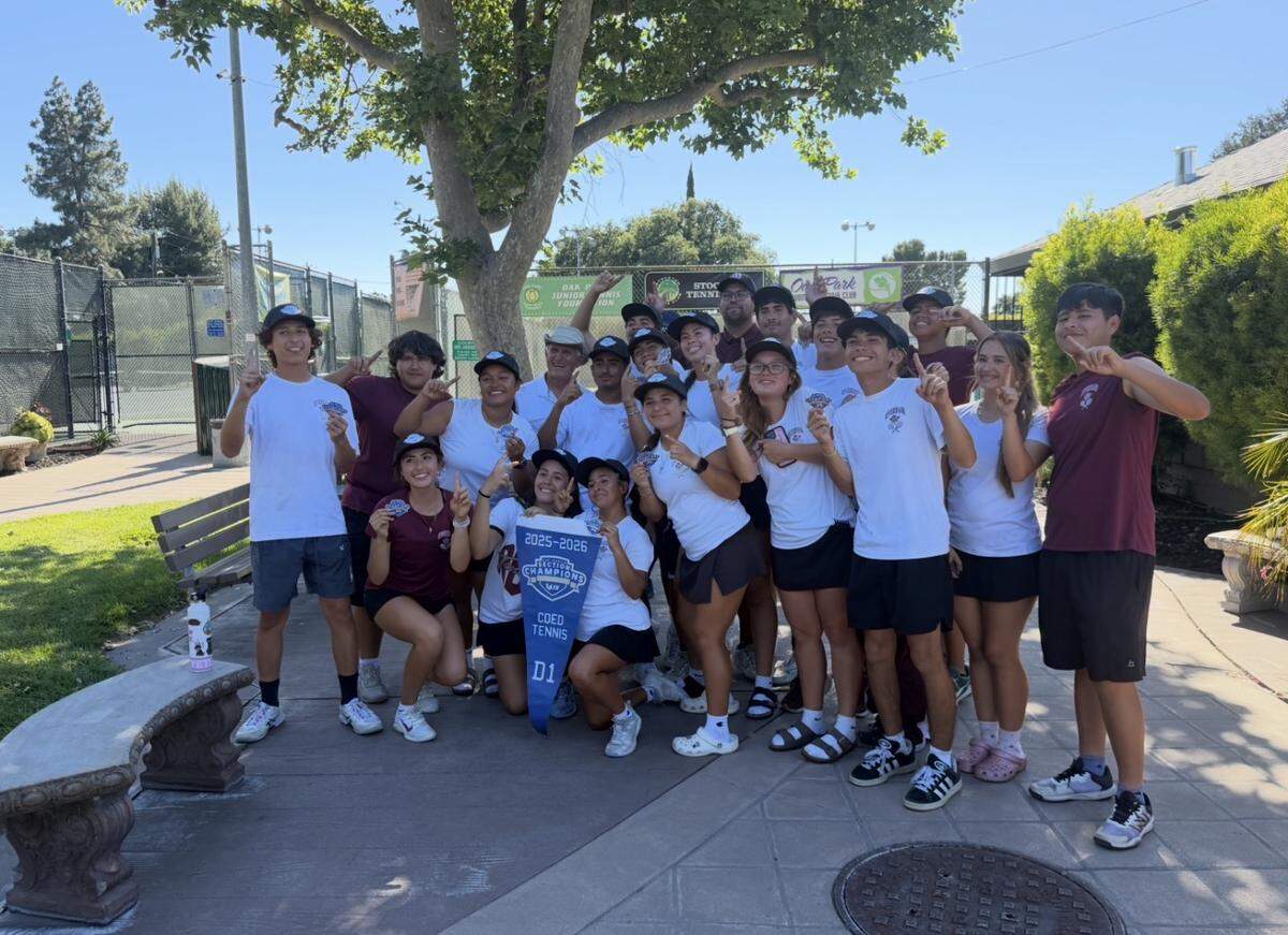 The Riverbank High School Co-Ed tennis team beat Amador 6-3 to claim the Sac-Joaquin Section Division I championship.