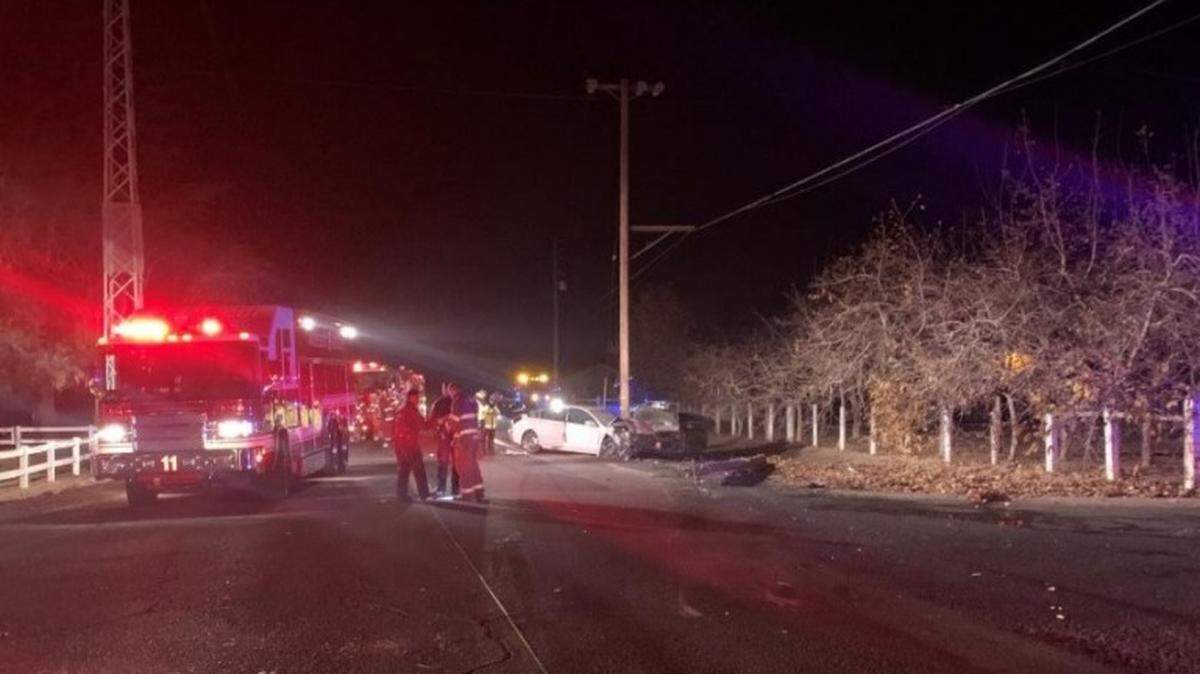 One person was killed and six others were injured  in a two-car collision Saturday night, Dec. 5, 2020, on Claribel Road east of Riverbank, according to the Modesto Fire Department.