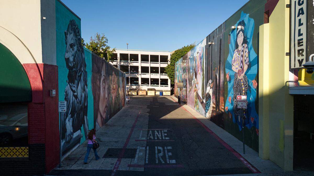 Mural Alley along Chartreuse Muse Gallery on 10th Street in Modesto, Calif., Tuesday, Oct. 17, 2023.