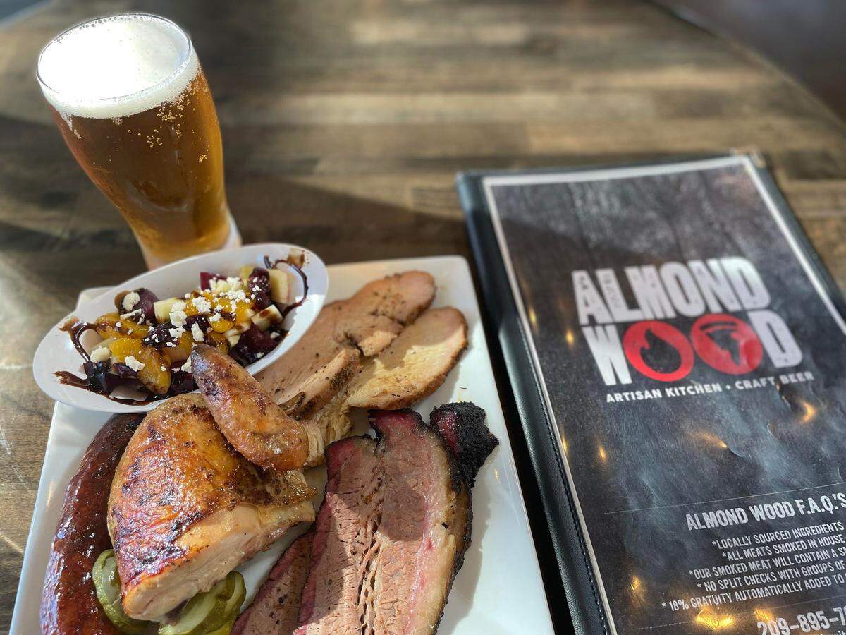 A plate of food at Patterson, Calif. restaurant Almond Wood, the winner of the online Bee readers poll for Best BBQ in Stanislaus County.