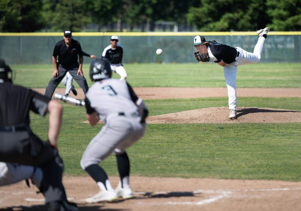 Pitman during Sac-Joaquin Section Division 2 baseball playoff game with Rodriguez at Pitman High School in Turlock, Calif., Thursday, May 11, 2023.